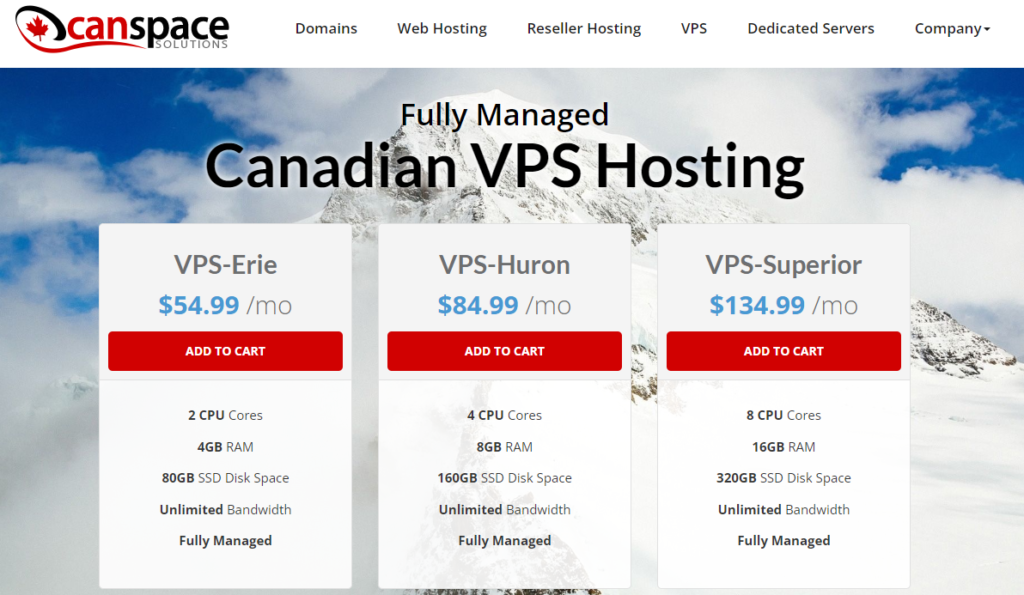CanSpace VPS Hosting Plans