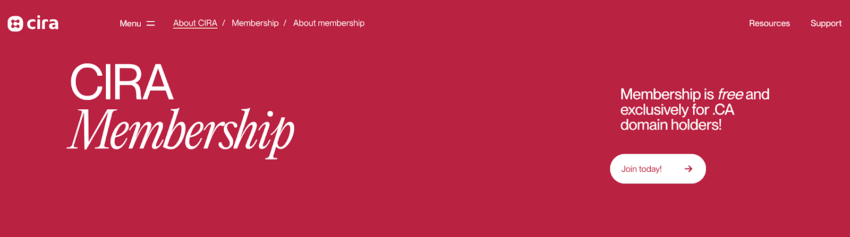 history of .ca domains: Cira Membership