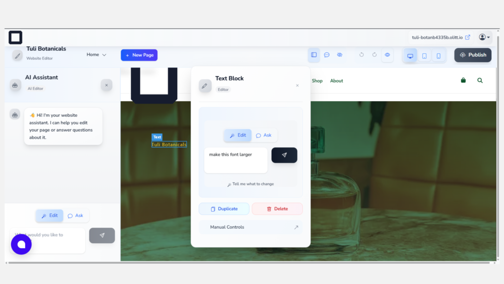 AI website editing