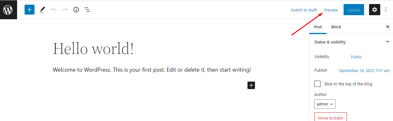 Create pages and posts
