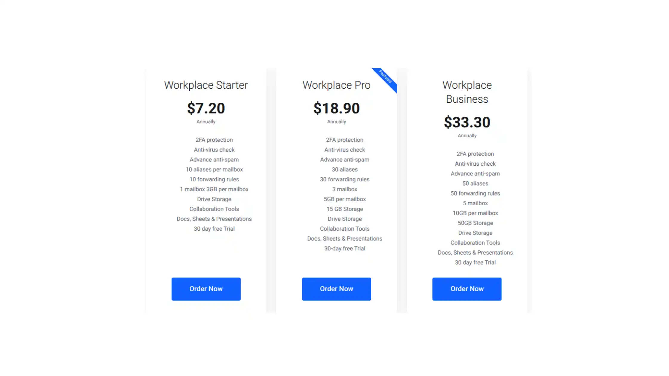 cheap email hosting plans